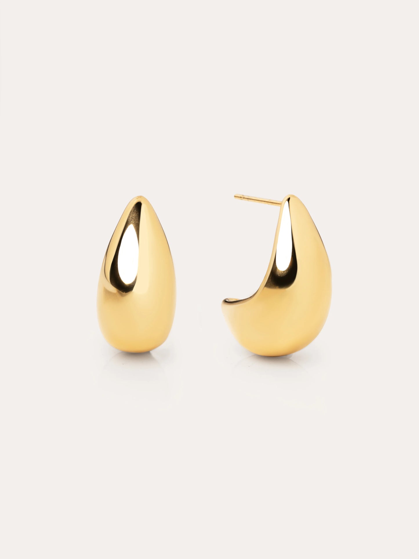LUMINA™ – Orecchini a Goccia Lucida dal Design Scultoreo